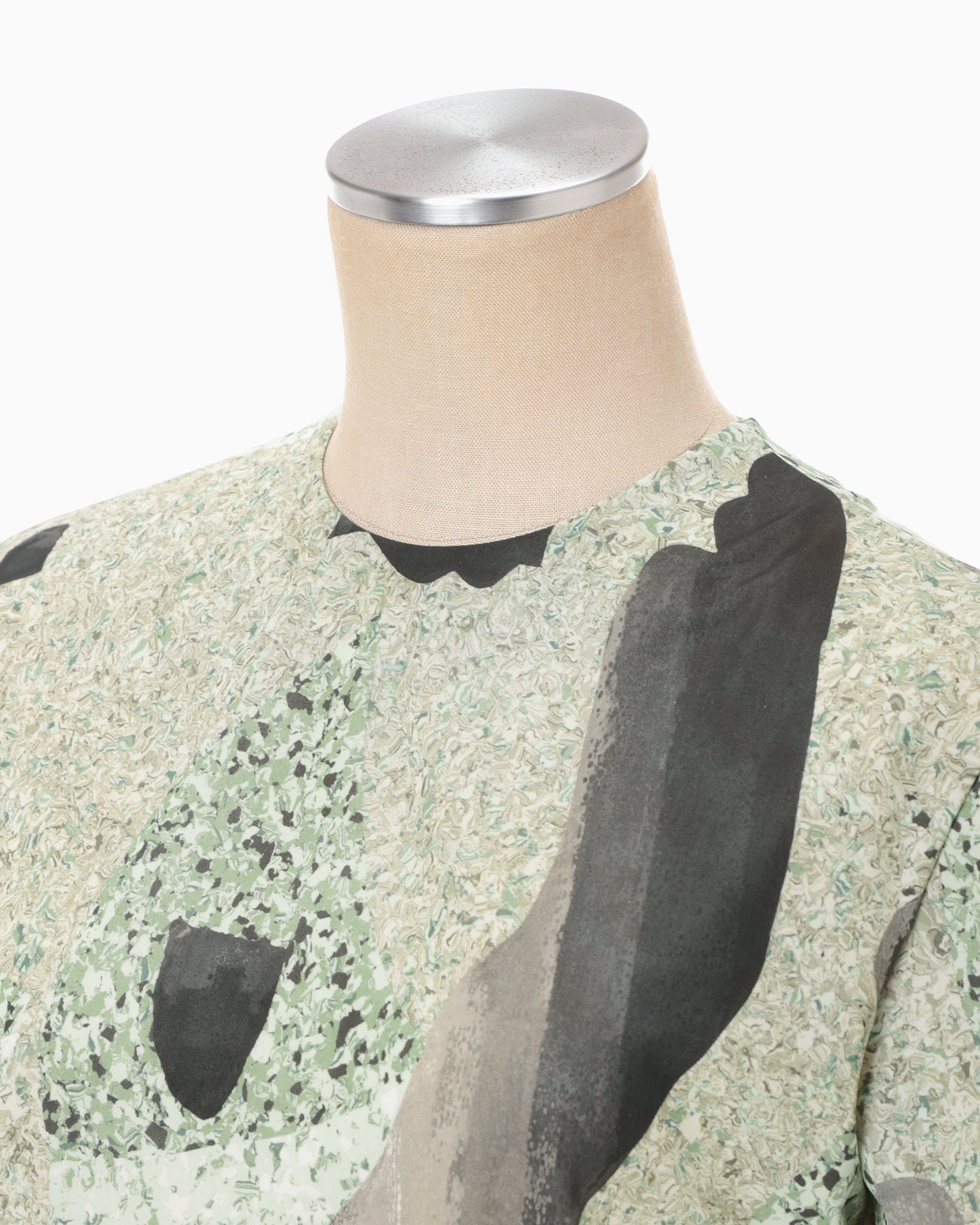 Marble Print Jersey Short Sleeve Top - green