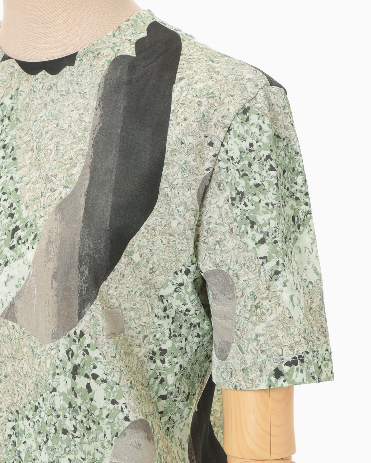 Marble Print Jersey Short Sleeve Top - green