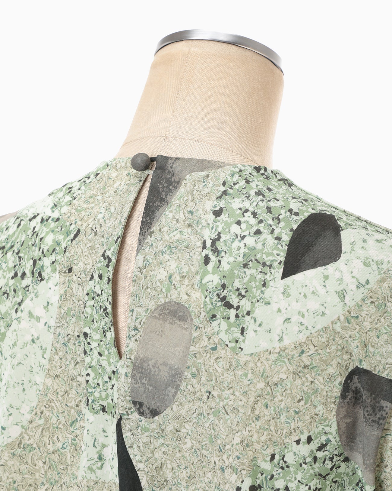 Marble Print Jersey Short Sleeve Top - green