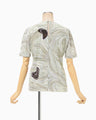 Marble Print Jersey Short Sleeve Top - grey