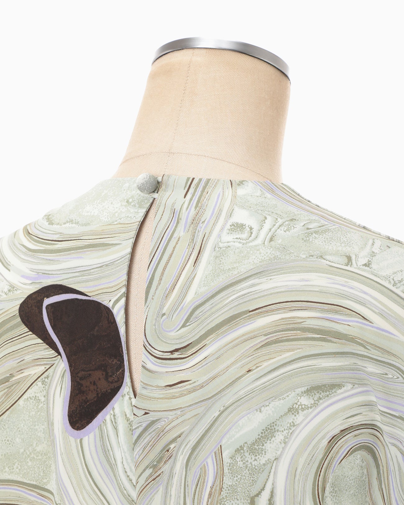 Marble Print Jersey Short Sleeve Top - grey
