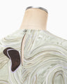 Marble Print Jersey Short Sleeve Top - grey