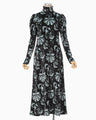 Velour Jersey High Neck Dress - black