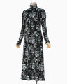 Velour Jersey High Neck Dress - black