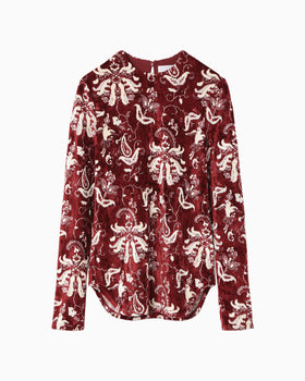 Velour Jersey Top - red