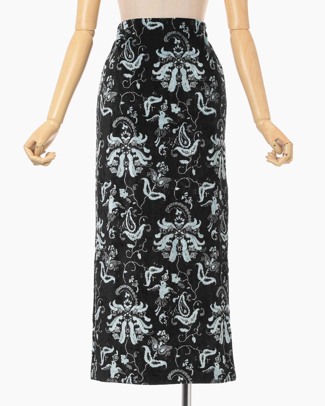 Velour Jersey I-Line Skirt - black