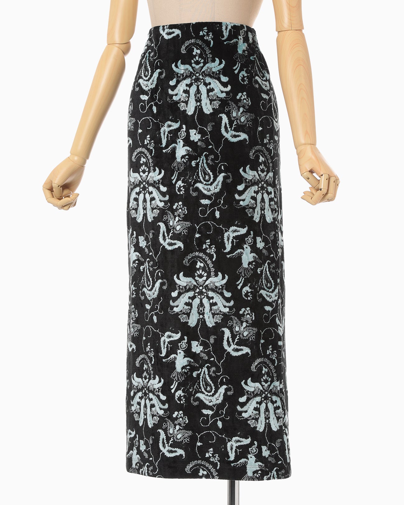 Velour Jersey I-Line Skirt - black