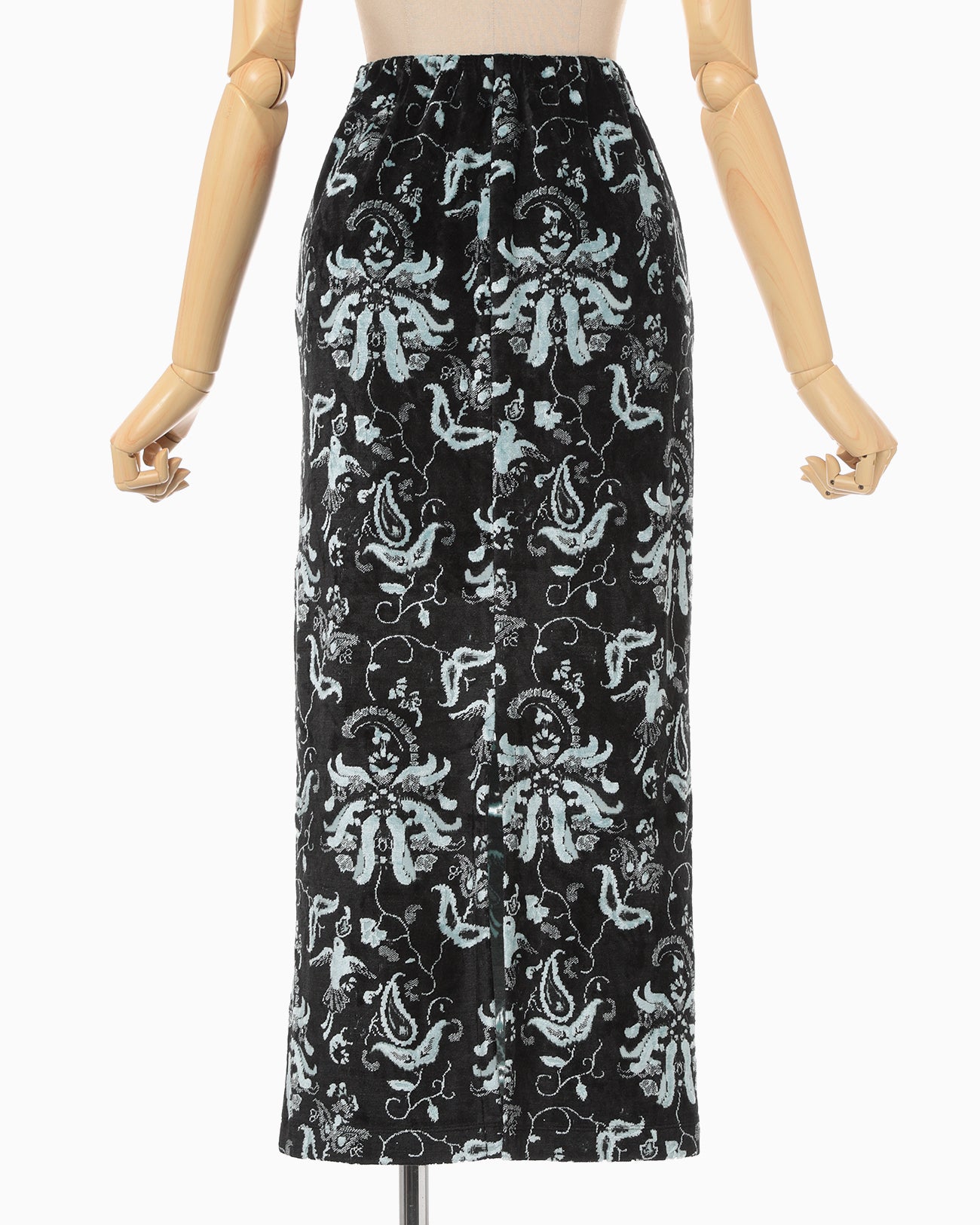 Velour Jersey I-Line Skirt - black