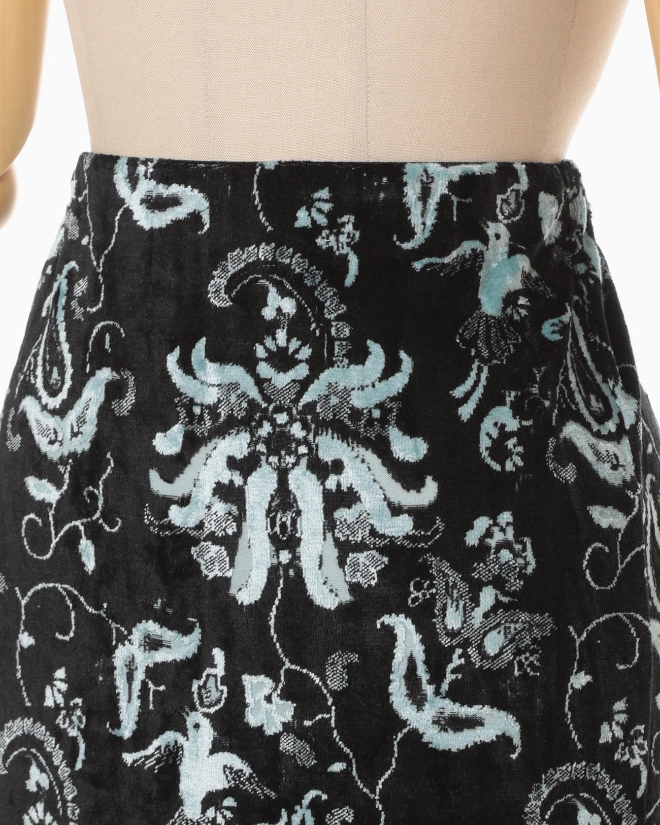 Velour Jersey I-Line Skirt - black