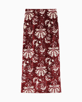 Velour Jersey I-Line Skirt - red