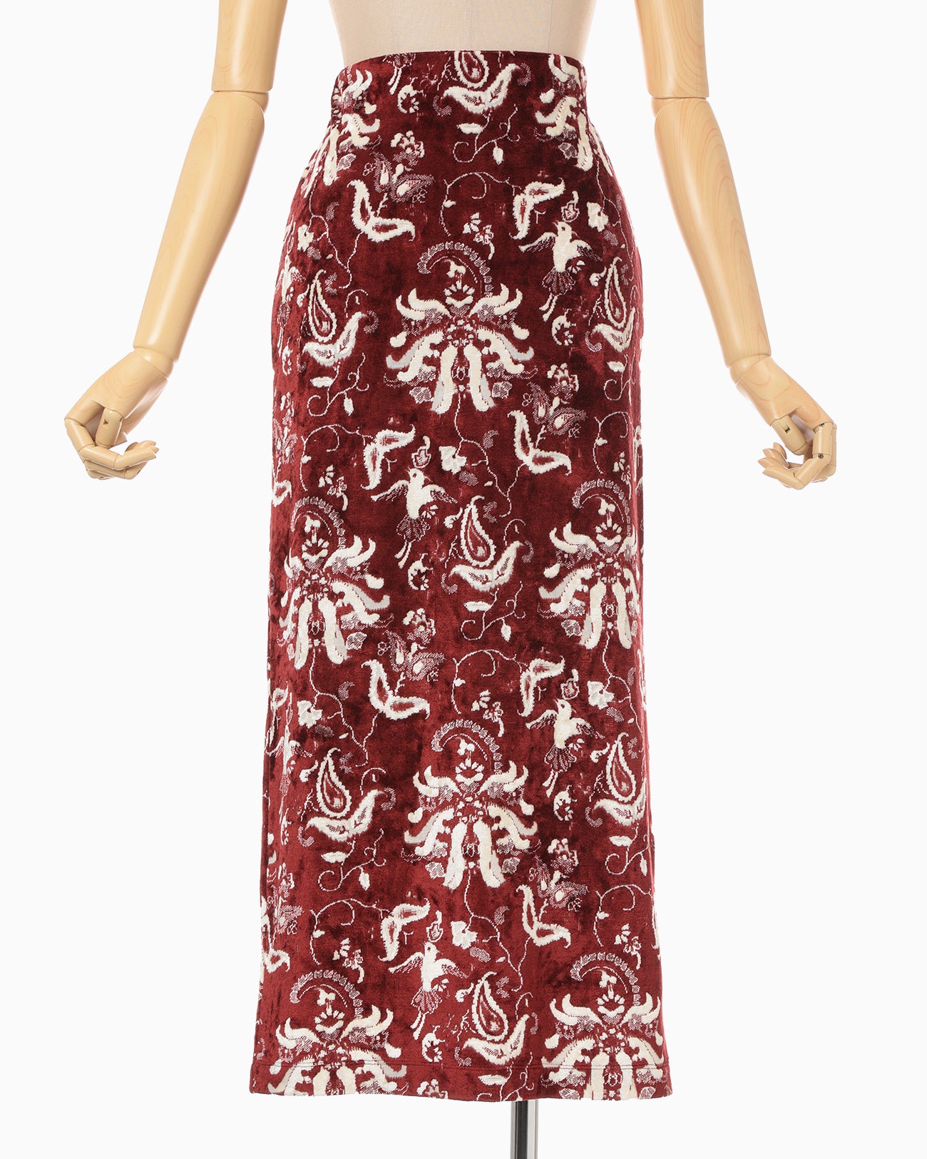 Velour Jersey I-Line Skirt - red