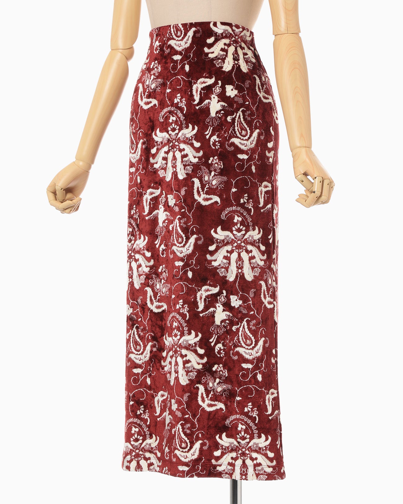 Velour Jersey I-Line Skirt - red
