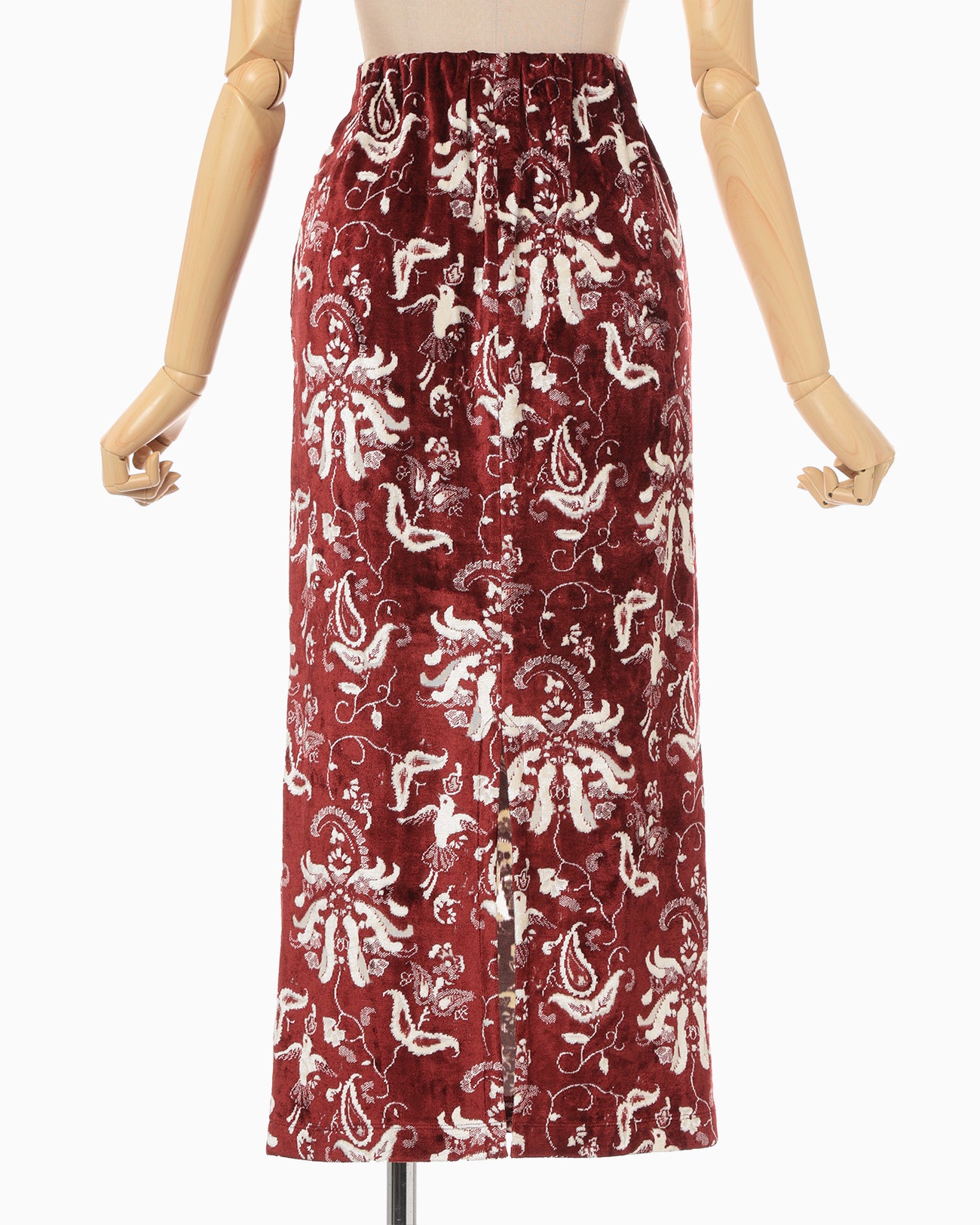 Velour Jersey I-Line Skirt - red