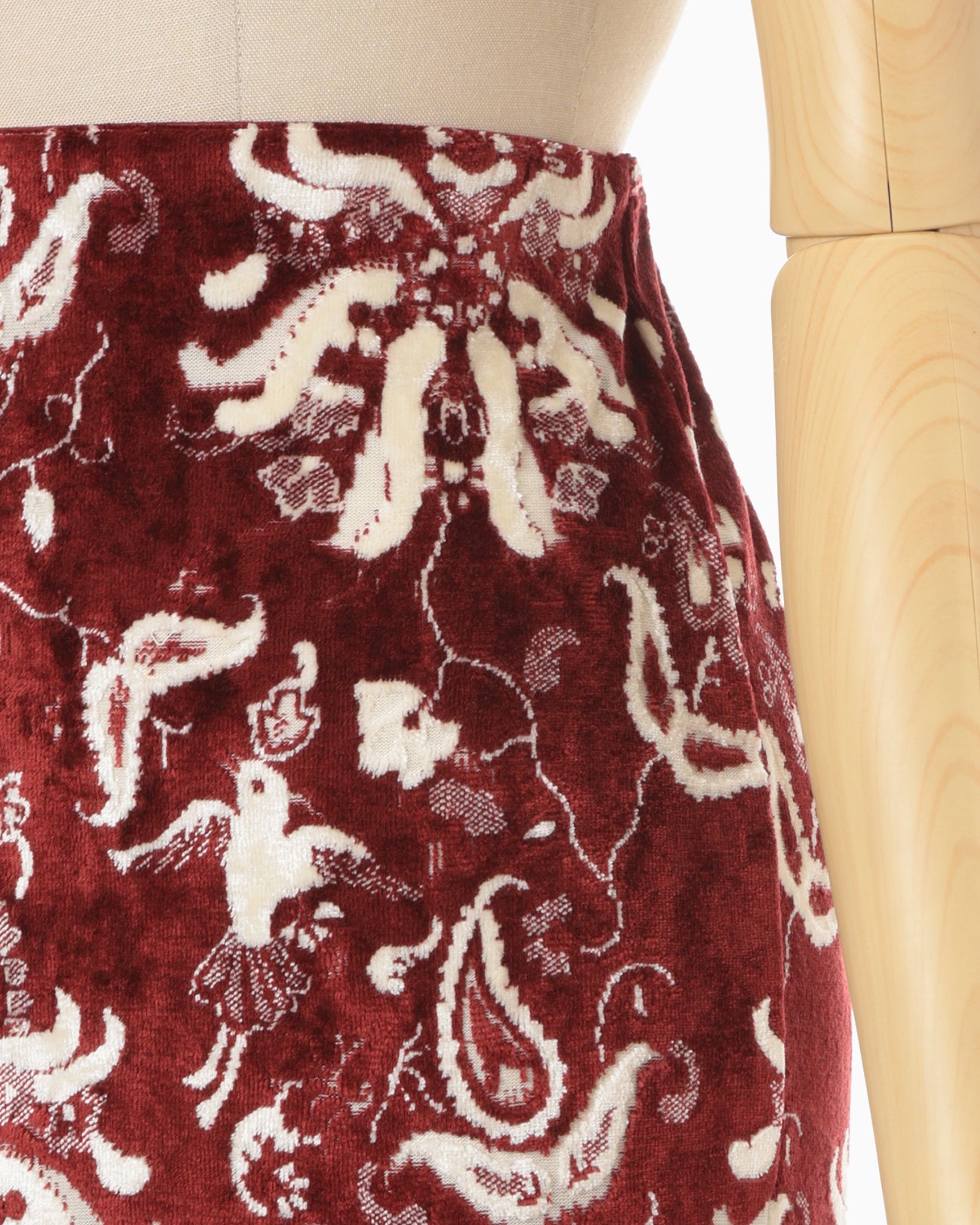 Velour Jersey I-Line Skirt - red