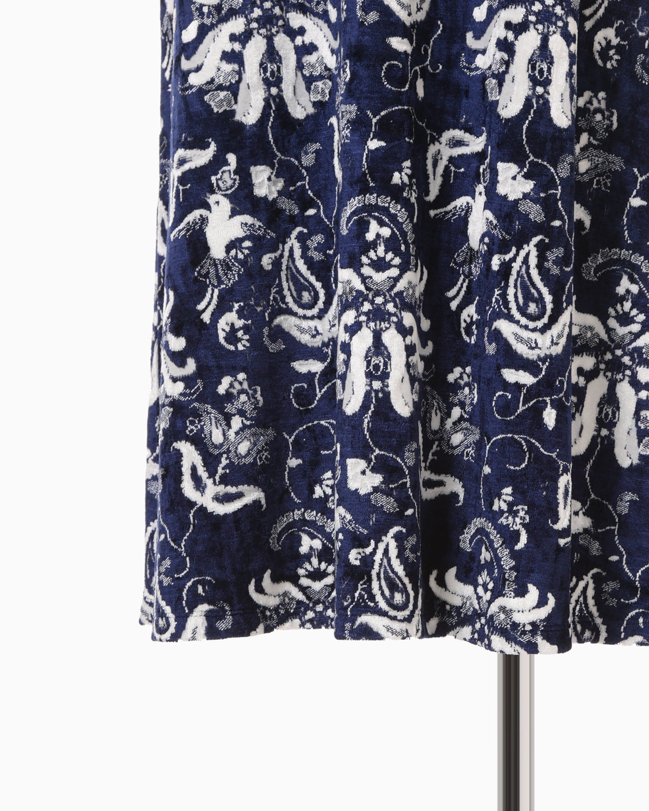 Velour Jersey High Neck Dress - navy