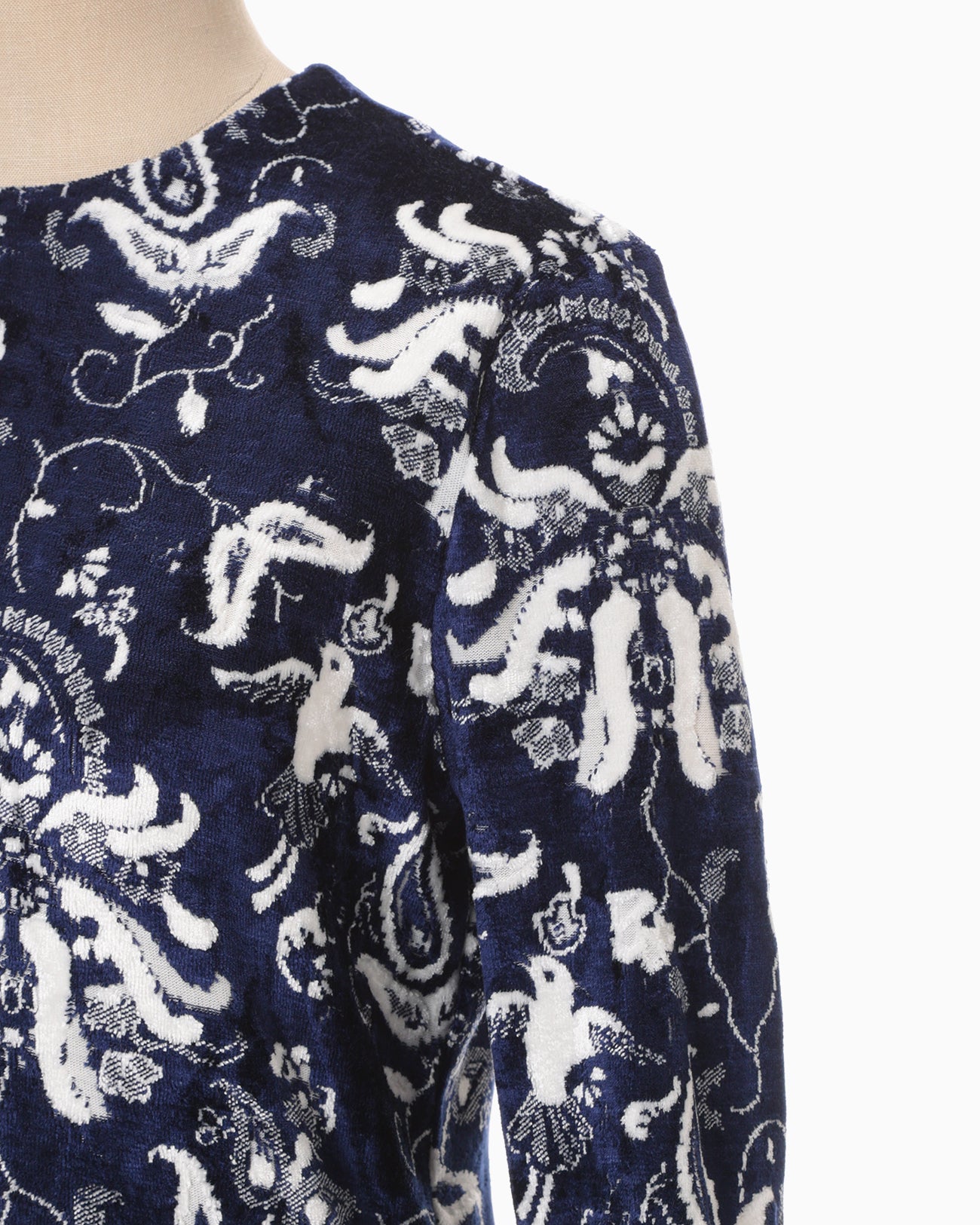 Velour Jersey Top - navy
