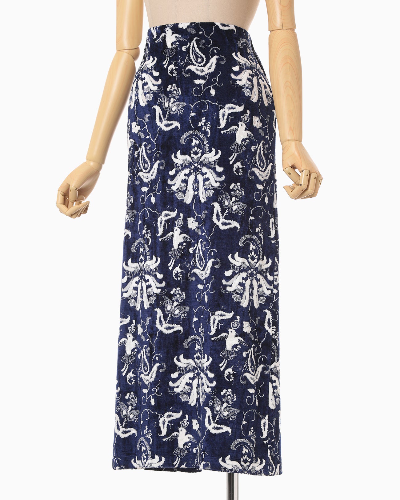 Velour Jersey I-Line Skirt - navy