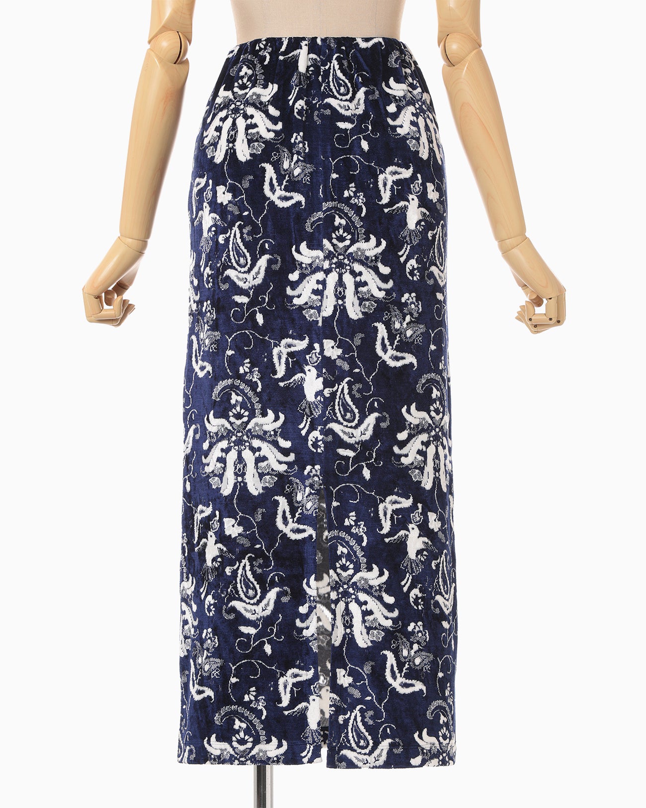 Velour Jersey I-Line Skirt - navy
