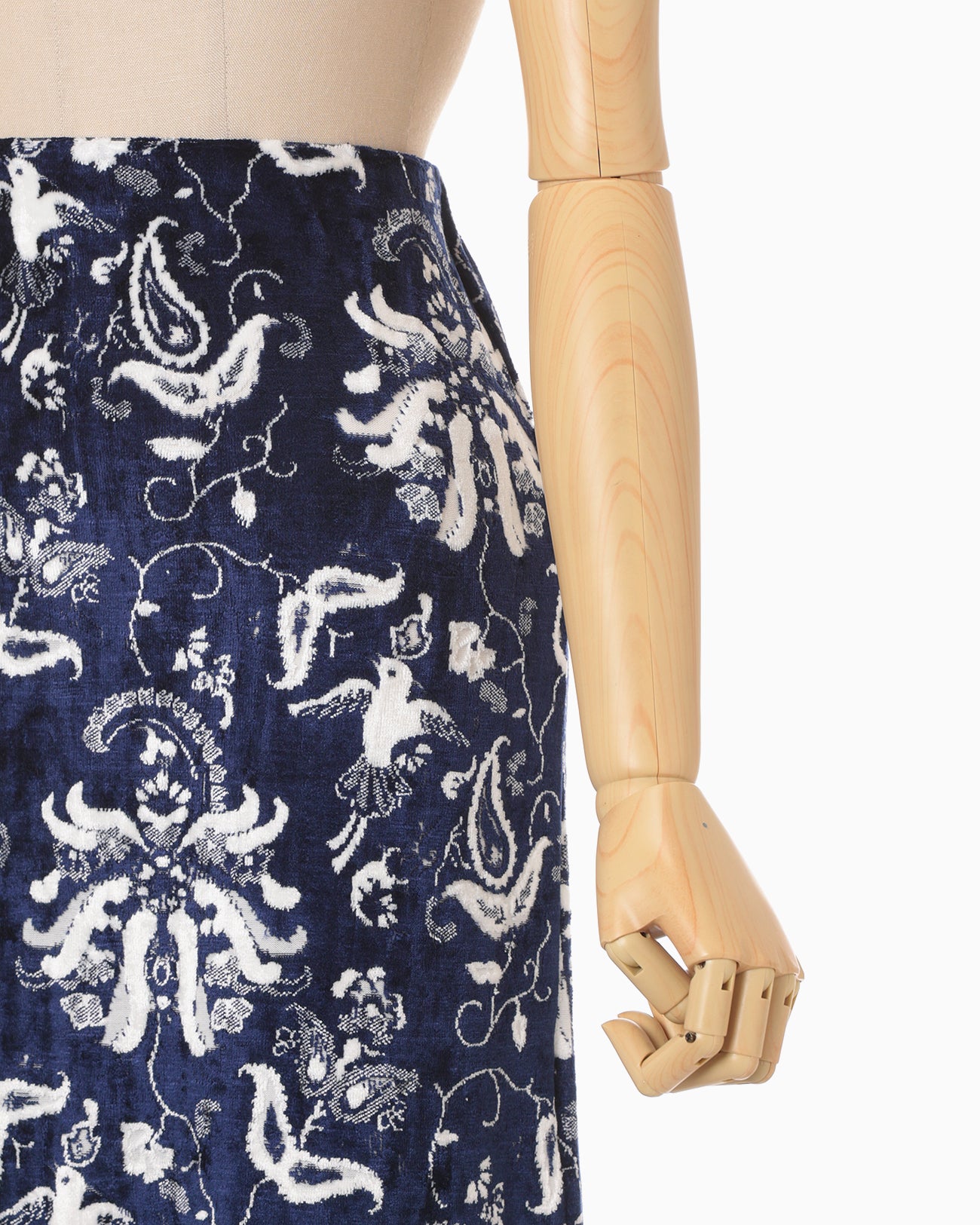 Velour Jersey I-Line Skirt - navy