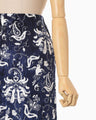 Velour Jersey I-Line Skirt - navy