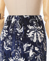 Velour Jersey I-Line Skirt - navy