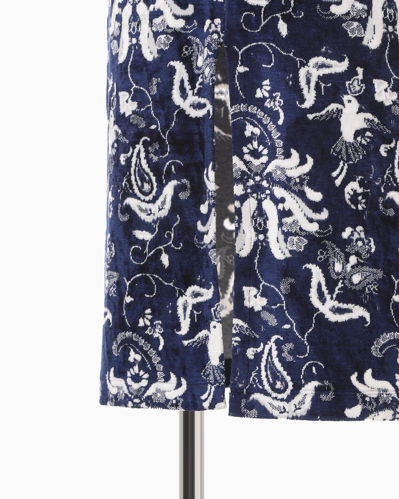 Velour Jersey I-Line Skirt - navy