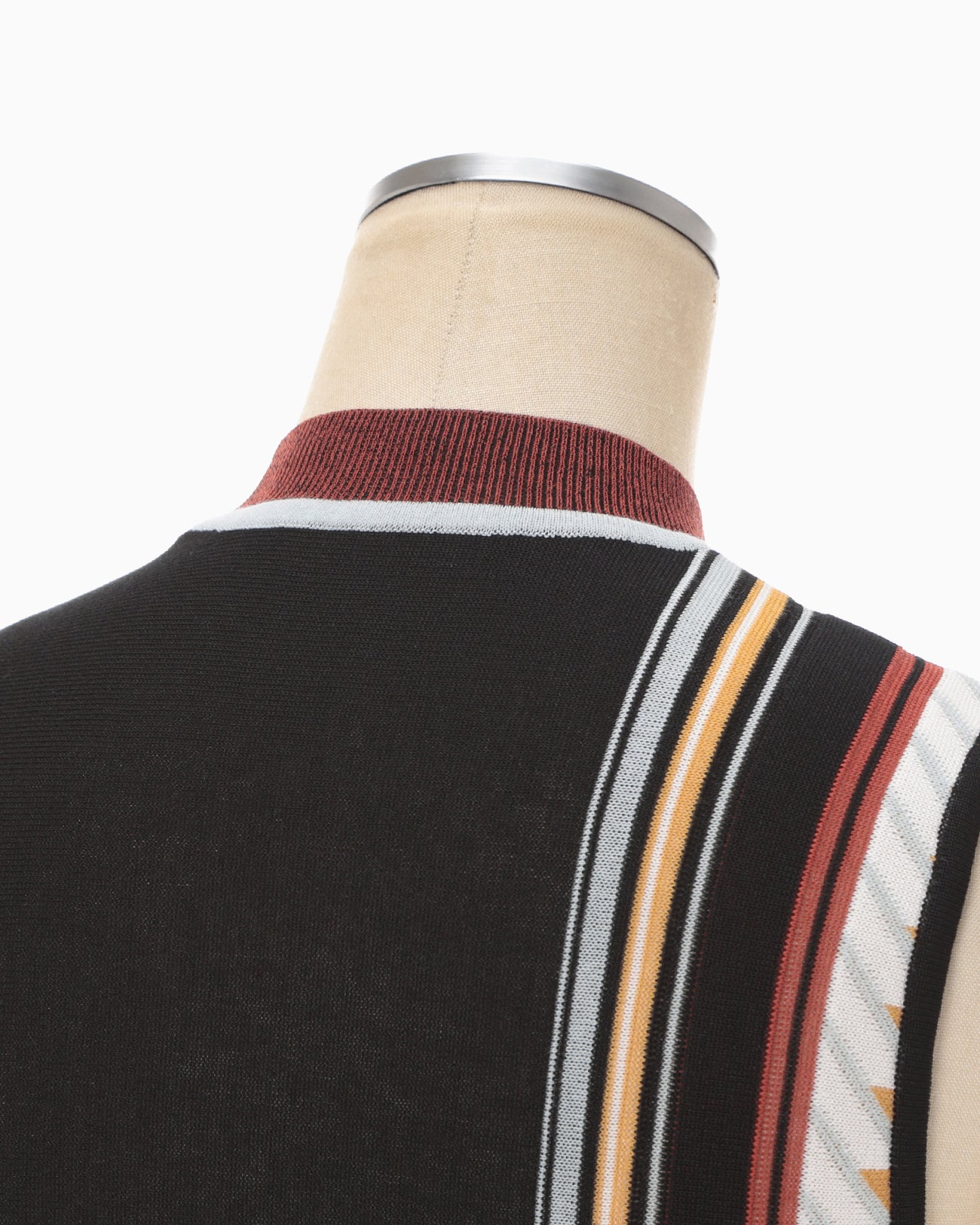 Geometric Pattern Knitted Sleeveless Top - vermillion