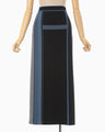 Geometric Pattern Knitted Skirt - navy