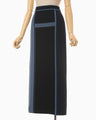 Geometric Pattern Knitted Skirt - navy