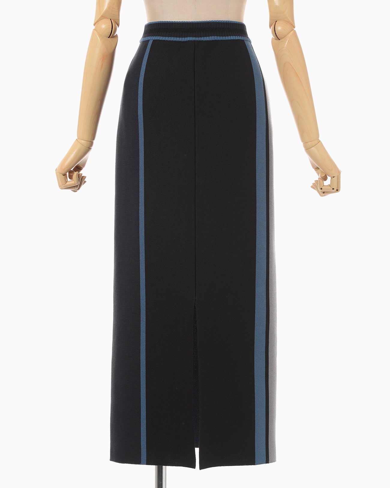 Geometric Pattern Knitted Skirt - navy