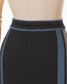 Geometric Pattern Knitted Skirt - navy