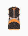 Floral Jacquard Sleeveless Knitted Top - navy