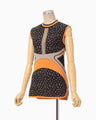 Floral Jacquard Sleeveless Knitted Top - navy