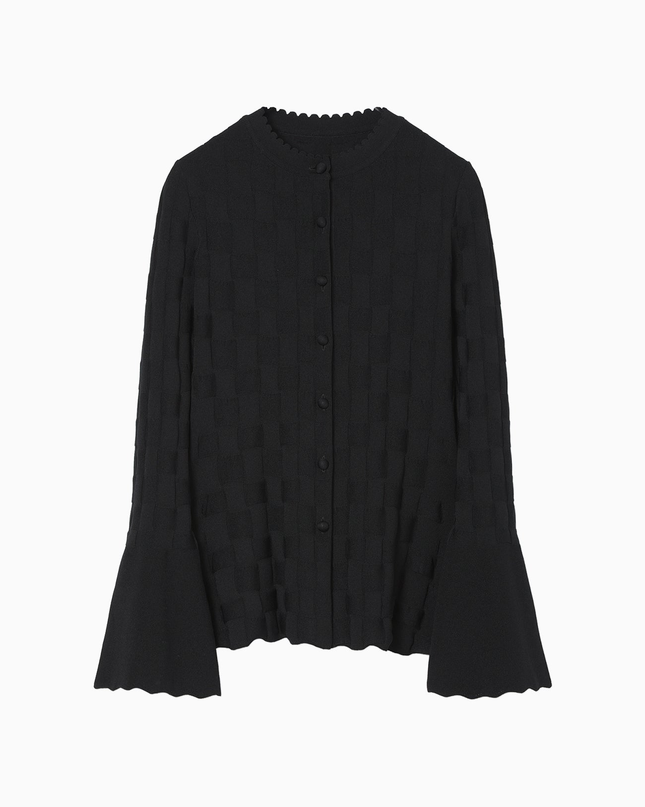 Links Stitch Knitted Cardigan - black