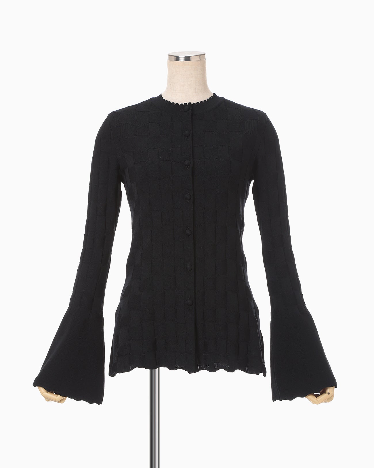 Links Stitch Knitted Cardigan - black