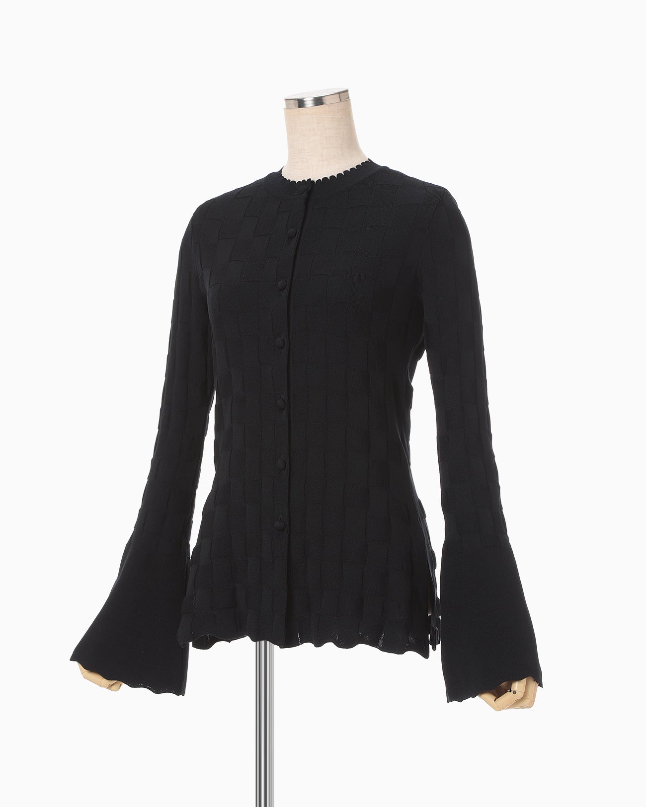 Links Stitch Knitted Cardigan - black