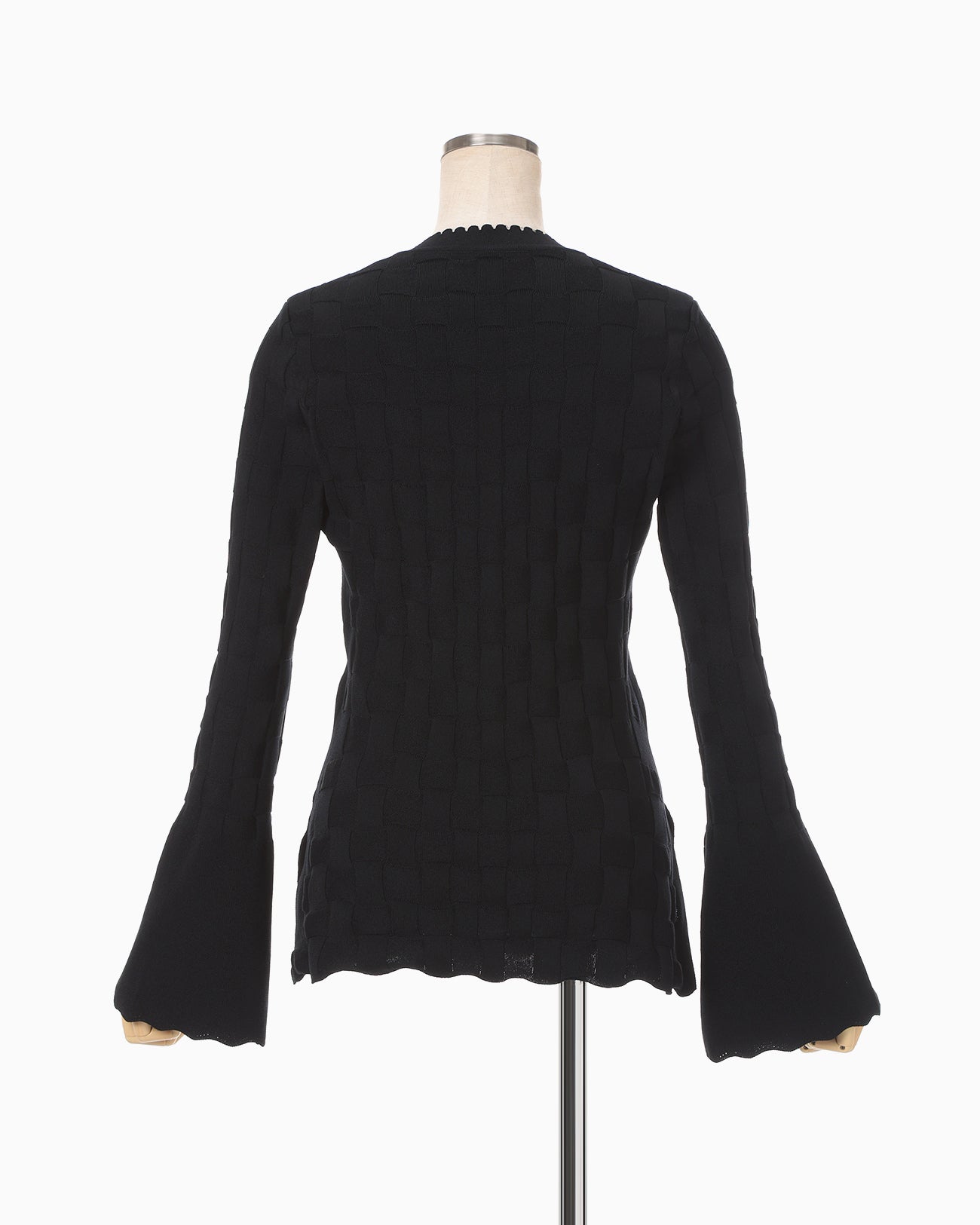 Links Stitch Knitted Cardigan - black