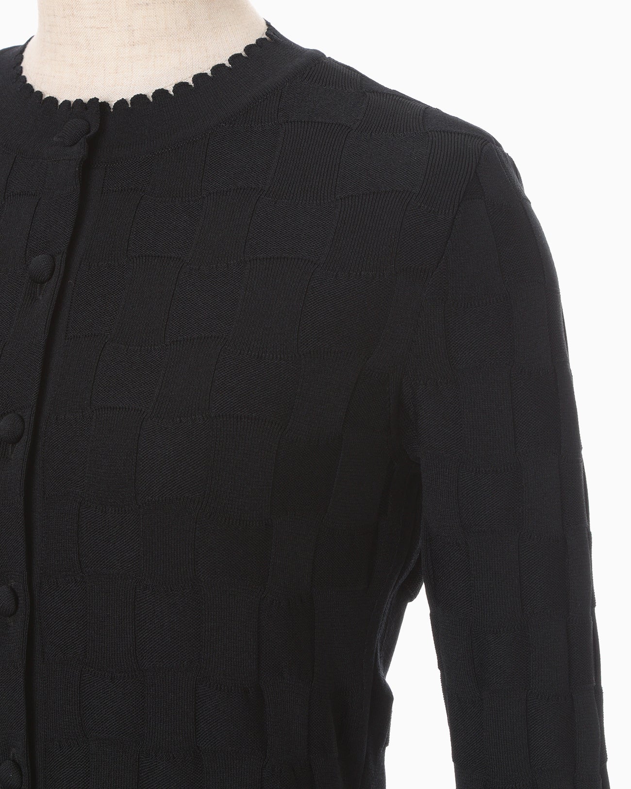 Links Stitch Knitted Cardigan - black