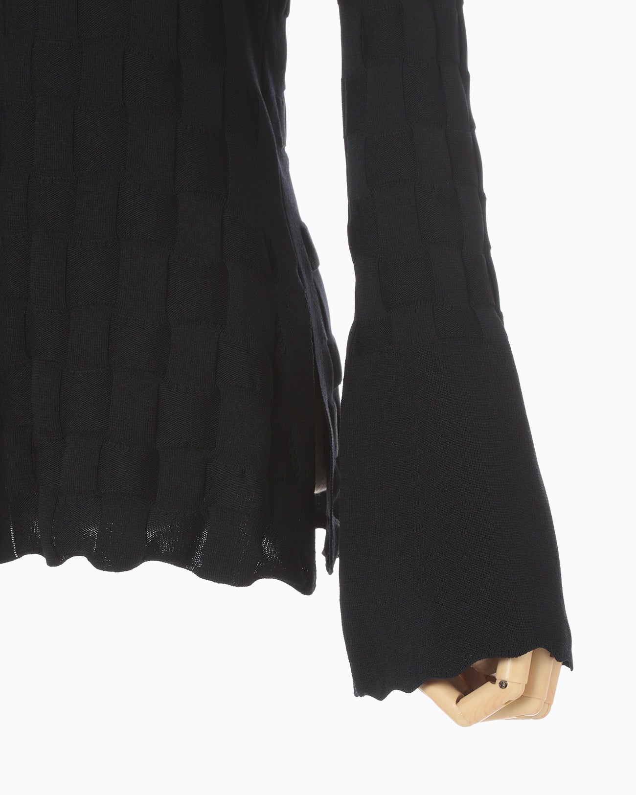 Links Stitch Knitted Cardigan - black
