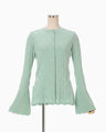Links Stitch Knitted Cardigan - light green