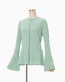Links Stitch Knitted Cardigan - light green