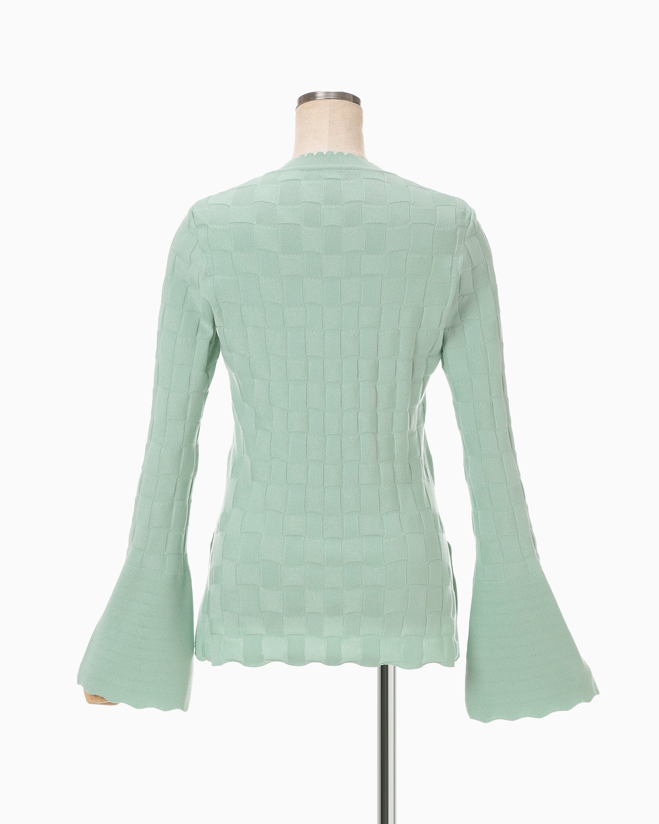 Links Stitch Knitted Cardigan - light green