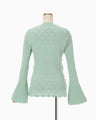 Links Stitch Knitted Cardigan - light green