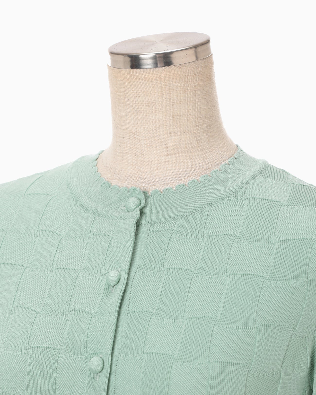 Links Stitch Knitted Cardigan - light green