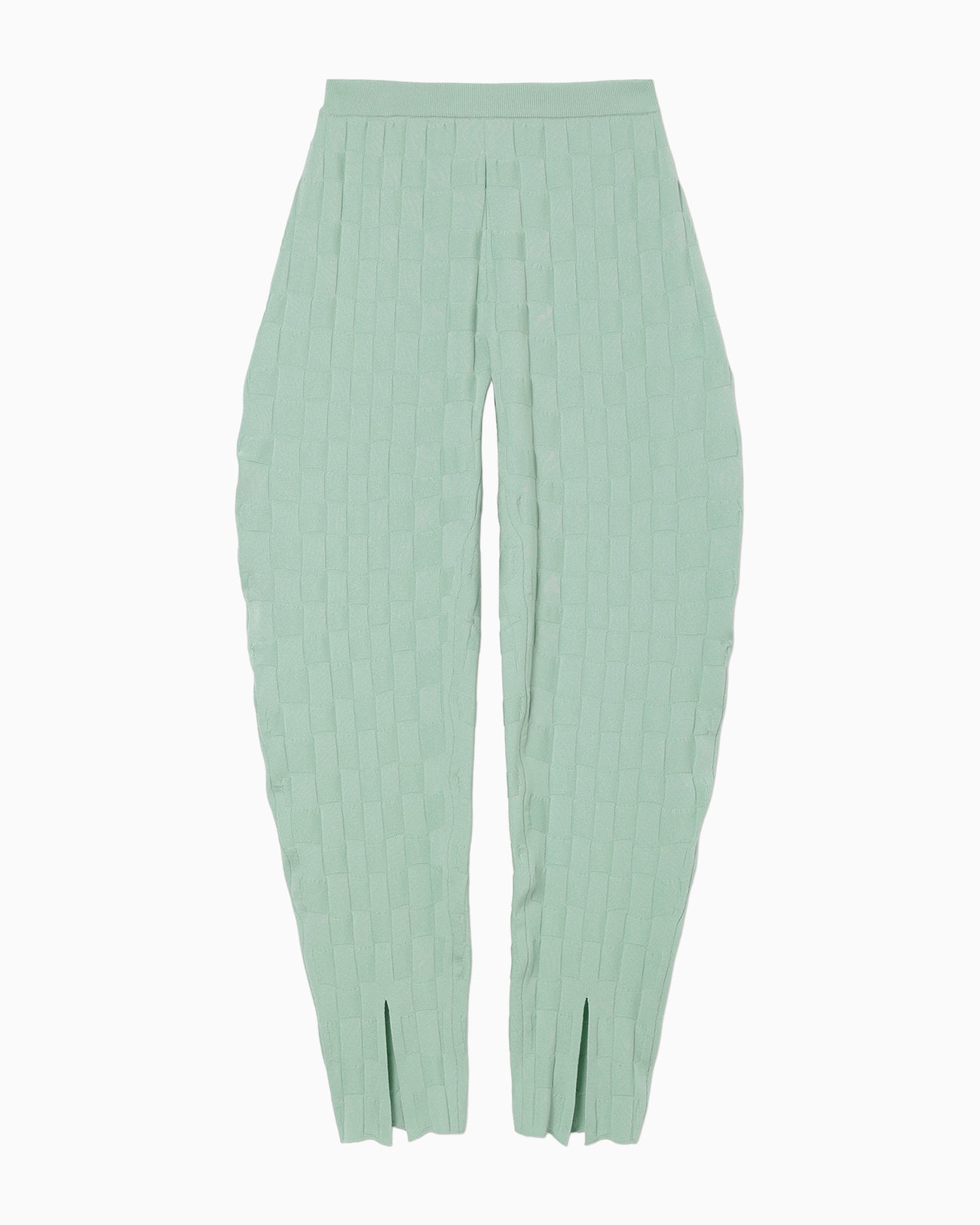 Links Stitch Knitted Trousers - light green