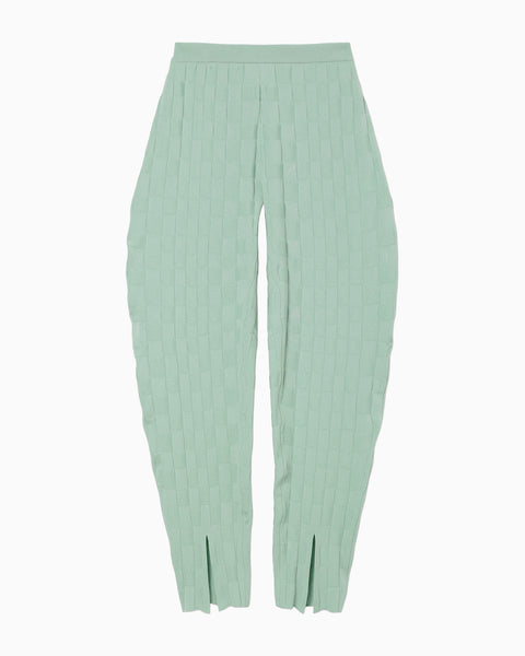 Links Stitch Knitted Trousers - light green