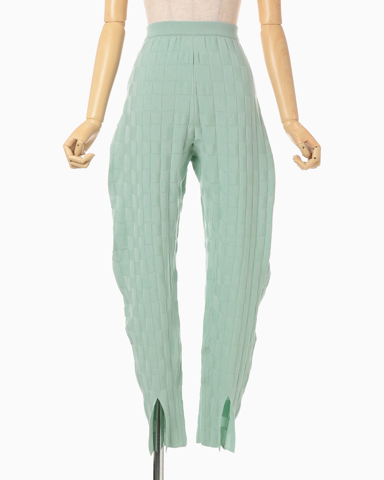Links Stitch Knitted Trousers - light green