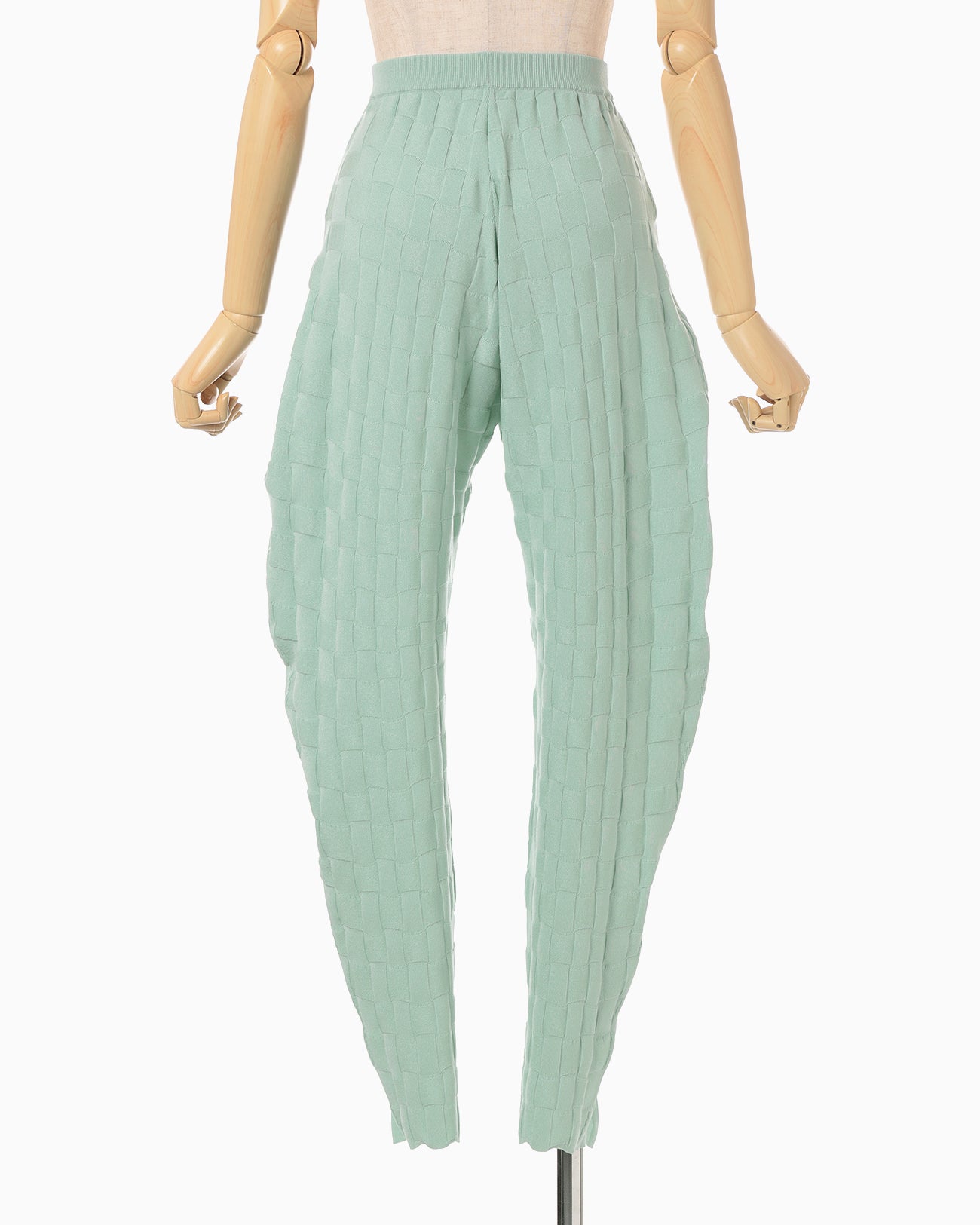 Links Stitch Knitted Trousers - light green