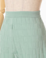 Links Stitch Knitted Trousers - light green