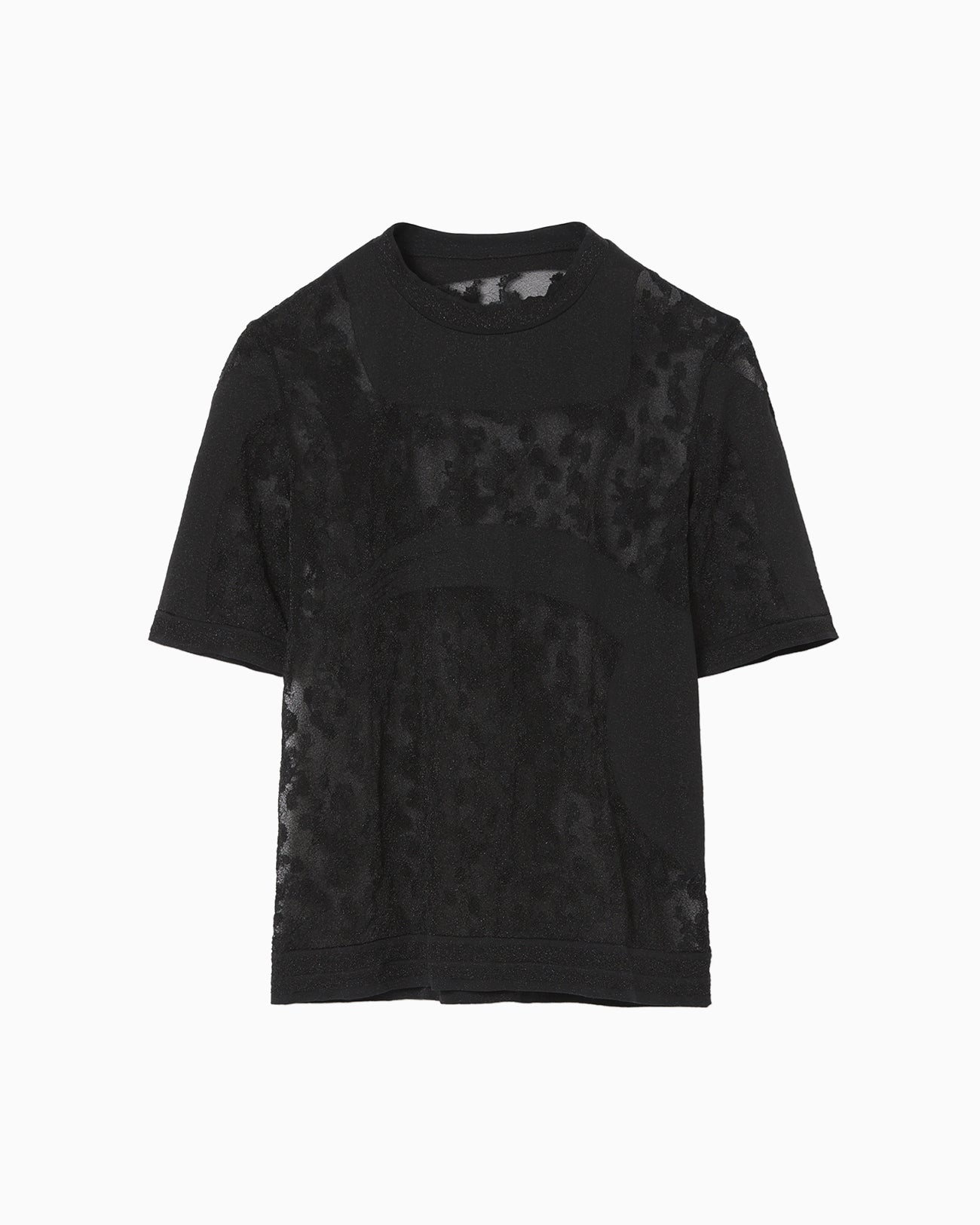 Knitted Crew Neck Top - black